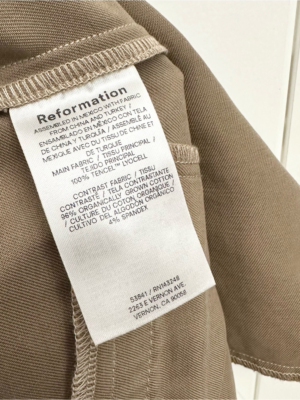 Reformation Stevie Pleated Wide Leg Pant In Mushroom Size 6 - Picture 13 of 14